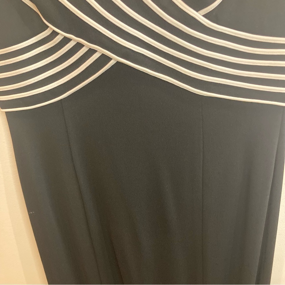 JOSEPH RIBKOFF Sz 8 White Ribbed Bodice Long Line Side Slit Zipper Evening Dress - Picture 11 of 14